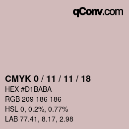 カラーコード: CMYK 0 / 11 / 11 / 18 | qconv.com