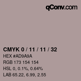 Color code: CMYK 0 / 11 / 11 / 32 | qconv.com