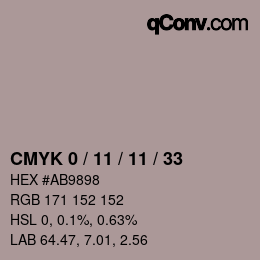 カラーコード: CMYK 0 / 11 / 11 / 33 | qconv.com