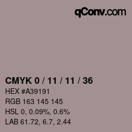 Código de color: CMYK 0 / 11 / 11 / 36 | qconv.com