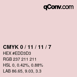 カラーコード: CMYK 0 / 11 / 11 / 7 | qconv.com