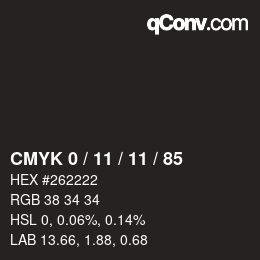 Color code: CMYK 0 / 11 / 11 / 85 | qconv.com