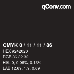 Color code: CMYK 0 / 11 / 11 / 86 | qconv.com