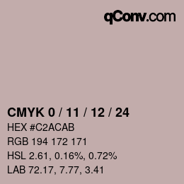 カラーコード: CMYK 0 / 11 / 12 / 24 | qconv.com