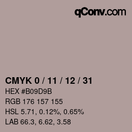 カラーコード: CMYK 0 / 11 / 12 / 31 | qconv.com