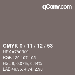 Color code: CMYK 0 / 11 / 12 / 53 | qconv.com