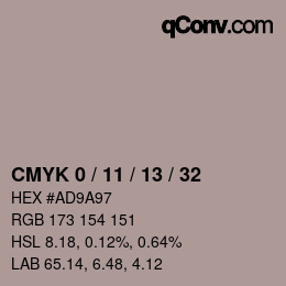 Color code: CMYK 0 / 11 / 13 / 32 | qconv.com