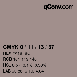 カラーコード: CMYK 0 / 11 / 13 / 37 | qconv.com