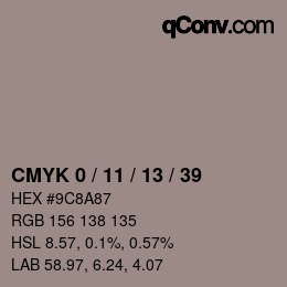 カラーコード: CMYK 0 / 11 / 13 / 39 | qconv.com