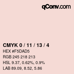 カラーコード: CMYK 0 / 11 / 13 / 4 | qconv.com