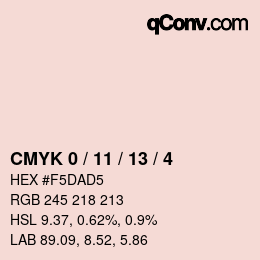 カラーコード: CMYK 0 / 11 / 13 / 4 | qconv.com