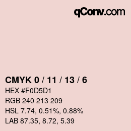 颜色代码: CMYK 0 / 11 / 13 / 6 | qconv.com