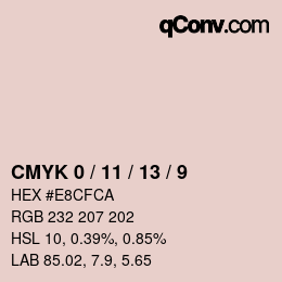 カラーコード: CMYK 0 / 11 / 13 / 9 | qconv.com