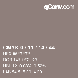 颜色代码: CMYK 0 / 11 / 14 / 44 | qconv.com