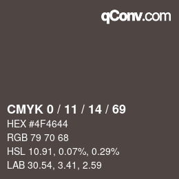Color code: CMYK 0 / 11 / 14 / 69 | qconv.com