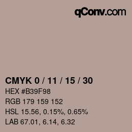カラーコード: CMYK 0 / 11 / 15 / 30 | qconv.com