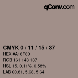 カラーコード: CMYK 0 / 11 / 15 / 37 | qconv.com