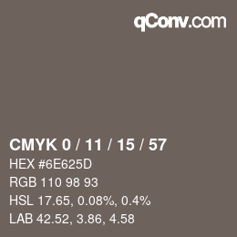 Color code: CMYK 0 / 11 / 15 / 57 | qconv.com