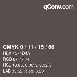 Color code: CMYK 0 / 11 / 15 / 66 | qconv.com