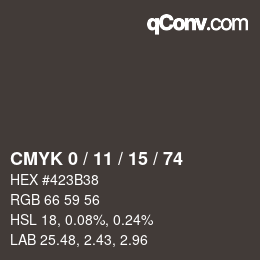 Color code: CMYK 0 / 11 / 15 / 74 | qconv.com