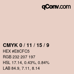 カラーコード: CMYK 0 / 11 / 15 / 9 | qconv.com
