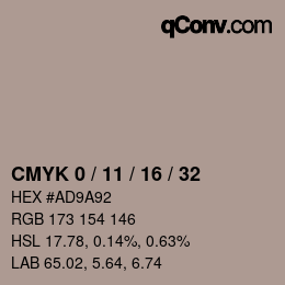 Color code: CMYK 0 / 11 / 16 / 32 | qconv.com