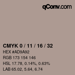 Color code: CMYK 0 / 11 / 16 / 32 | qconv.com