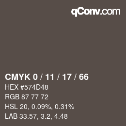 Color code: CMYK 0 / 11 / 17 / 66 | qconv.com