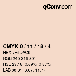 カラーコード: CMYK 0 / 11 / 18 / 4 | qconv.com