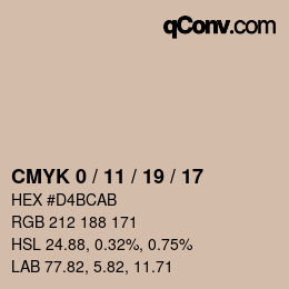 Color code: CMYK 0 / 11 / 19 / 17 | qconv.com