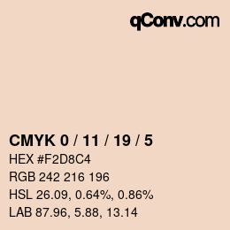 Color code: CMYK 0 / 11 / 19 / 5 | qconv.com