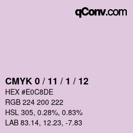 カラーコード: CMYK 0 / 11 / 1 / 12 | qconv.com