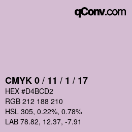 カラーコード: CMYK 0 / 11 / 1 / 17 | qconv.com