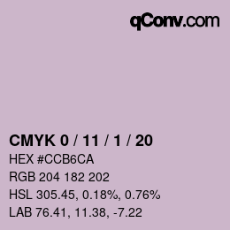カラーコード: CMYK 0 / 11 / 1 / 20 | qconv.com