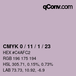 Color code: CMYK 0 / 11 / 1 / 23 | qconv.com