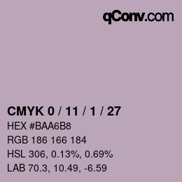 颜色代码: CMYK 0 / 11 / 1 / 27 | qconv.com