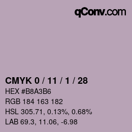 カラーコード: CMYK 0 / 11 / 1 / 28 | qconv.com