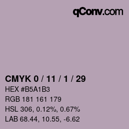 Farbcode: CMYK 0 / 11 / 1 / 29 | qconv.com