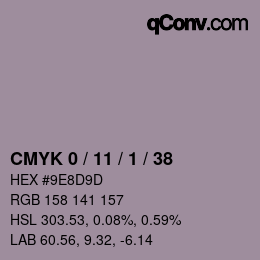 颜色代码: CMYK 0 / 11 / 1 / 38 | qconv.com