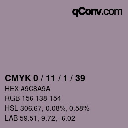 Color code: CMYK 0 / 11 / 1 / 39 | qconv.com