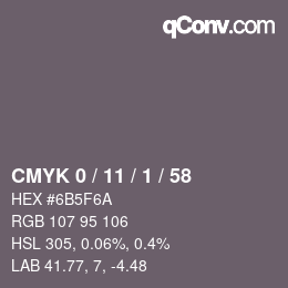 Color code: CMYK 0 / 11 / 1 / 58 | qconv.com