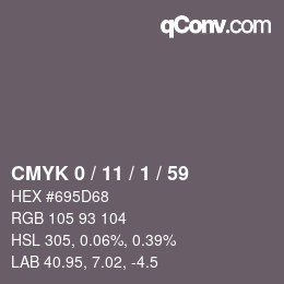 カラーコード: CMYK 0 / 11 / 1 / 59 | qconv.com