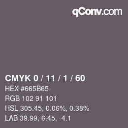 Color code: CMYK 0 / 11 / 1 / 60 | qconv.com