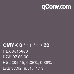 Color code: CMYK 0 / 11 / 1 / 62 | qconv.com