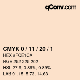 Color code: CMYK 0 / 11 / 20 / 1 | qconv.com