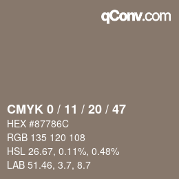 Color code: CMYK 0 / 11 / 20 / 47 | qconv.com