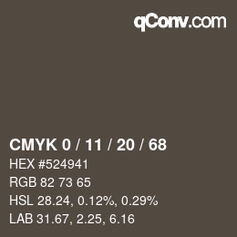 Color code: CMYK 0 / 11 / 20 / 68 | qconv.com