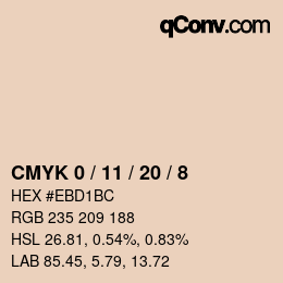 カラーコード: CMYK 0 / 11 / 20 / 8 | qconv.com