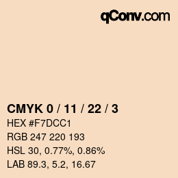 Farbcode: CMYK 0 / 11 / 22 / 3 | qconv.com