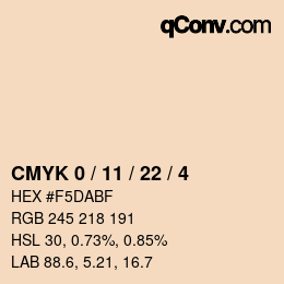 カラーコード: CMYK 0 / 11 / 22 / 4 | qconv.com